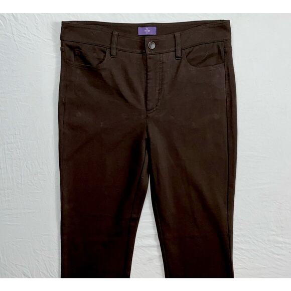 NYDJ Lift/Tuck 'Skinny' 5-Pocket Jean Style Ponte Knit Pants. Brown, Women's 6P. - Picture 5 of 9
